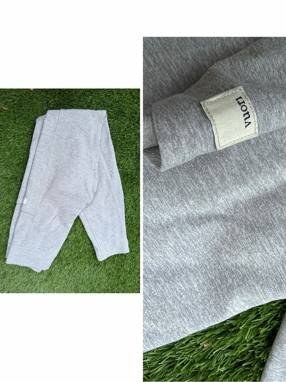 Vuori Heather Gray Leggings With Pockets High Rise Size Small